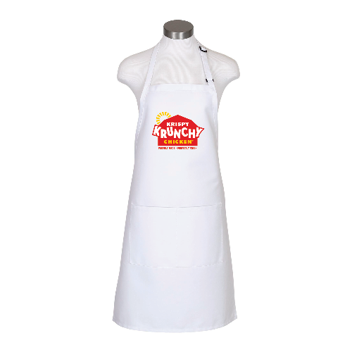 Long Apron with Pockets - White