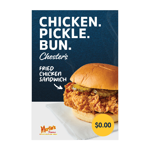 Fried Chicken Sandwich Window Cling