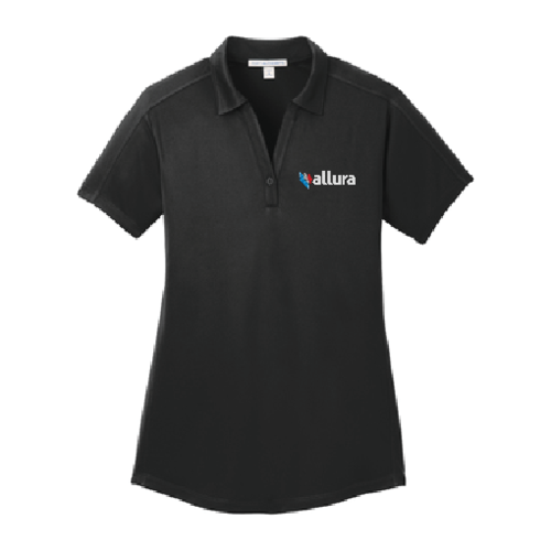 Ladies Diamond Jacquard Polo - Black