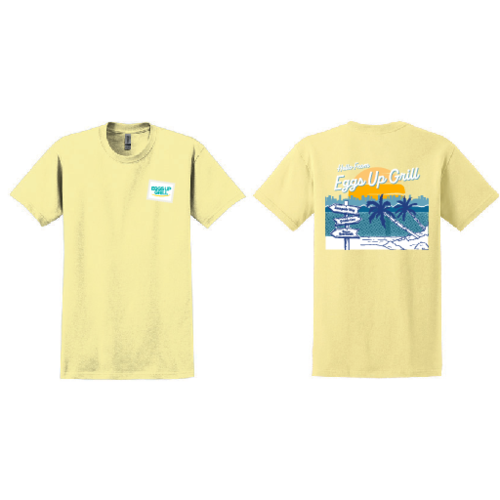 Beach Postcard T-Shirt (Cornsilk)