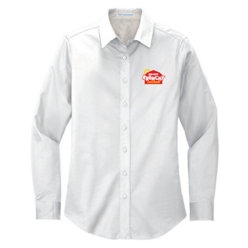 Women's White Light Stone Long-Sleeve Dress Shirt