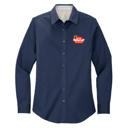 Women's Navy Light Stone Long-Sleeve Dress Shirt