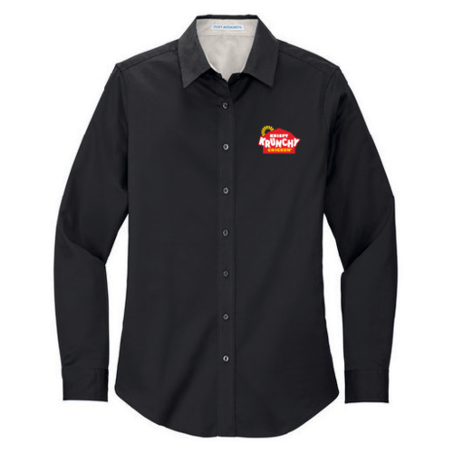 Women's Black Light Stone Long-Sleeve Dress Shirt