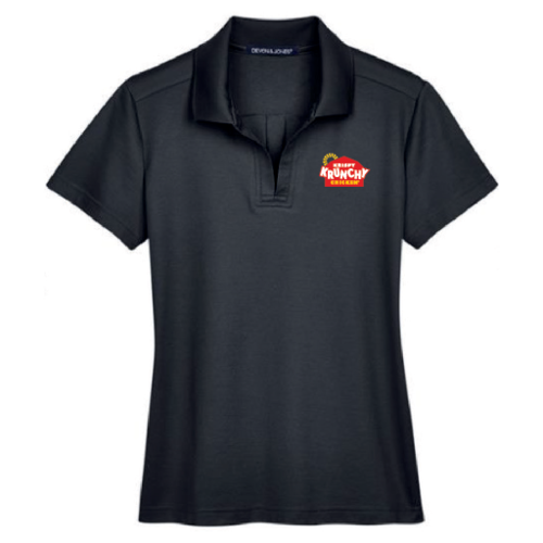 Women's Black Short Sleeve V-Neck Polo