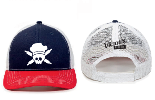 Skull Hat (Navy/White/Red)