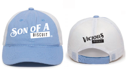 Son of a Biscuit Hat (Light Blue/White)